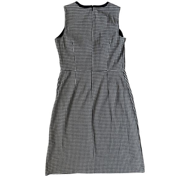 Talbots‎ Tipped Ponte Tie Neck Houndstooth Sheath Dress Black Size 6 - Picture 7 of 12